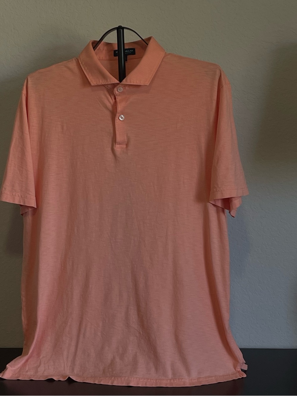Peter Millar Crown Crafted Tailored Pima Cotton Polo Peach Men’s Size L